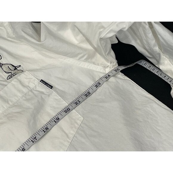 Too Cute Vintage Peanuts Embroidered Long Sleeved Button Up Blouse Sz 2XL - Picture 7 of 12